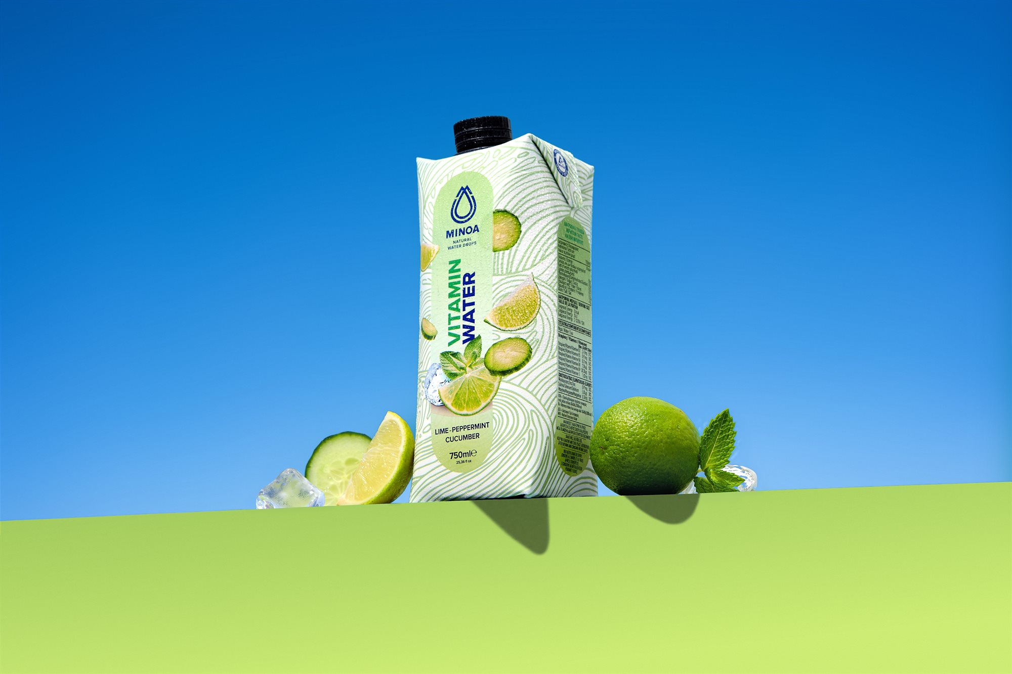 Minoa Lime Peppermint Cucumber vitamin water product hero