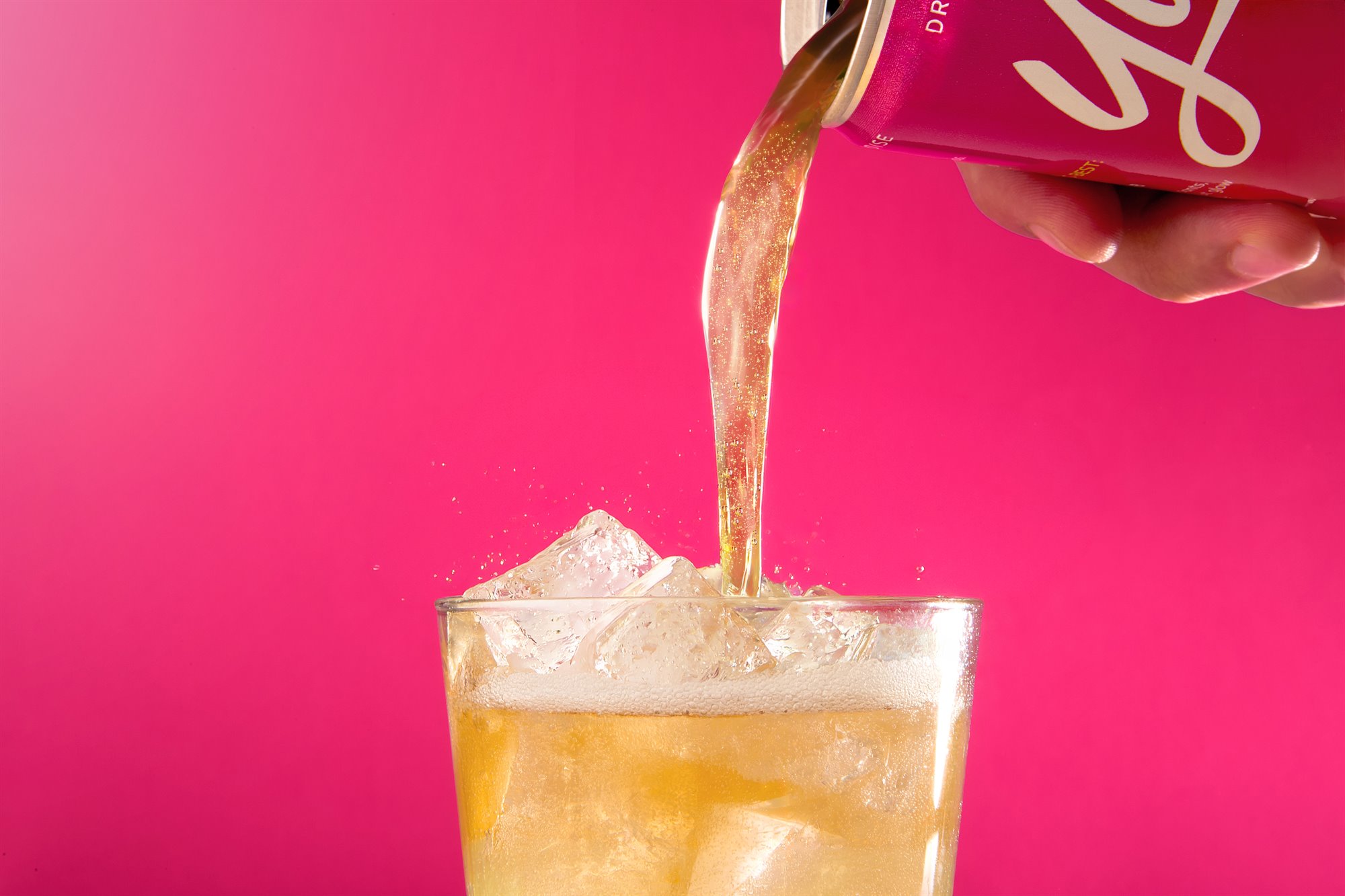 Yume Island Bliss drink being poured into a glass with ice